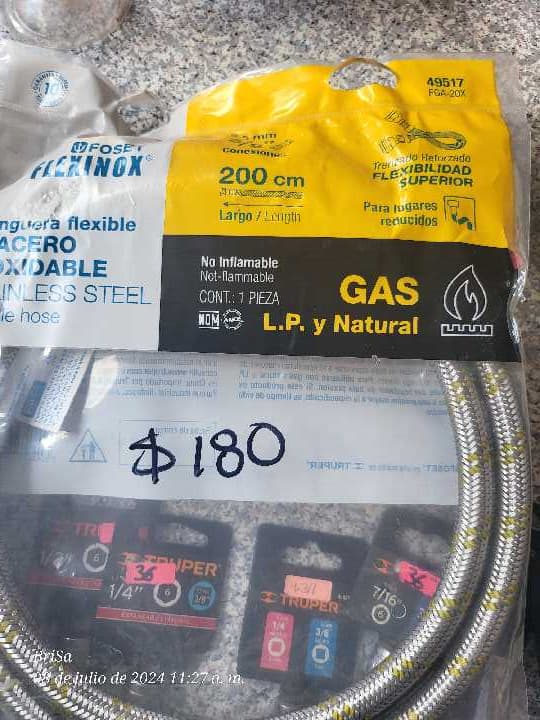Manguera Flexible de 3/8" GAS 200cm 49140
