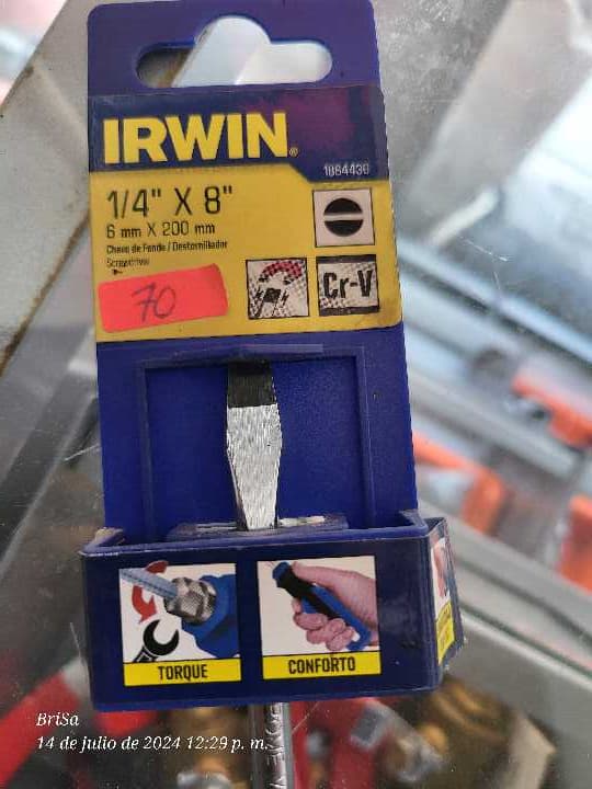 Desarmador Punta Plana 1/4" x 8" Irwin