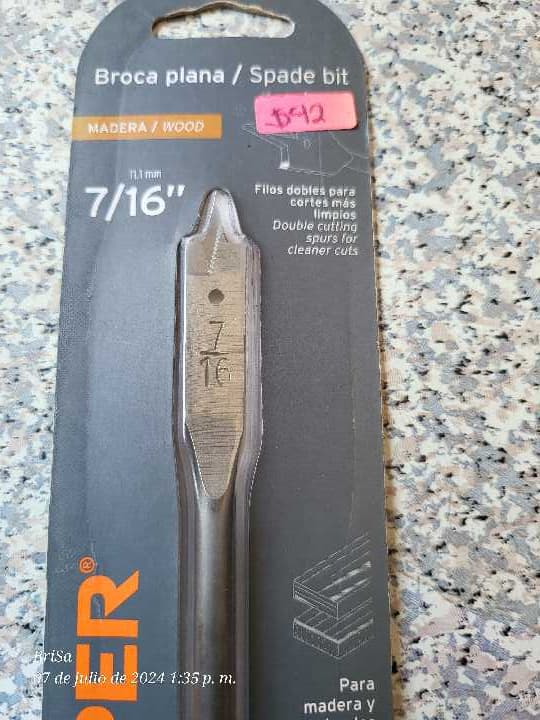 Broca Plana para Madera 7/16" 11369