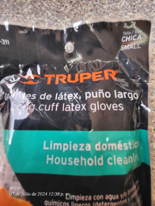 Guantes de Látex Puño Largo Chica 13296 (Naranja)