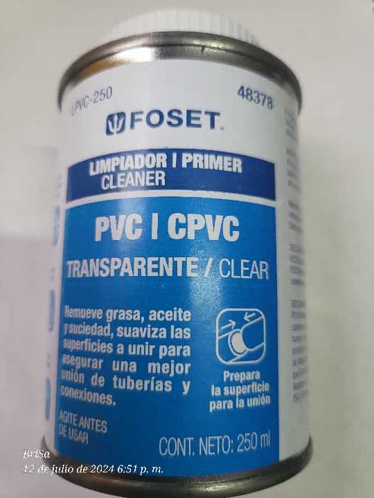 Limpiador de PVC y CPVC Transparente 48378