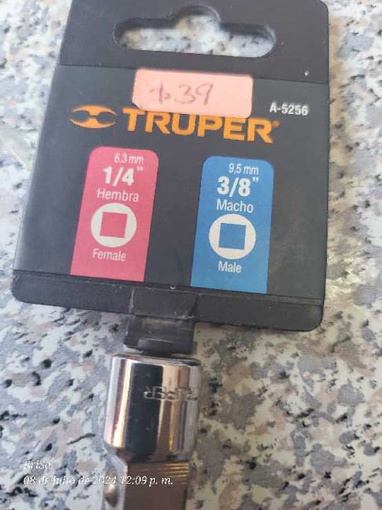 Adaptador para Dados Hembra 1/4" a Macho 3/8" 13417