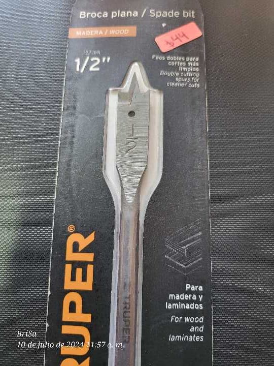 Broca Plana para Madera 1/2" 11372
