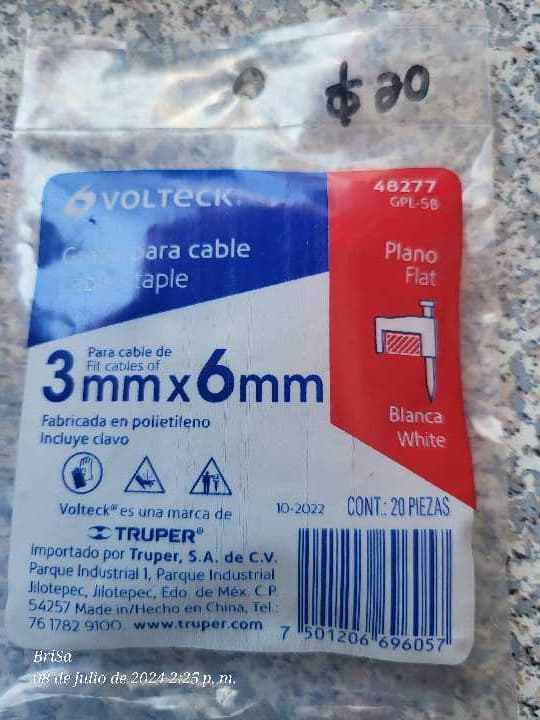 Grapa para Cable Blanca 3mm 48277