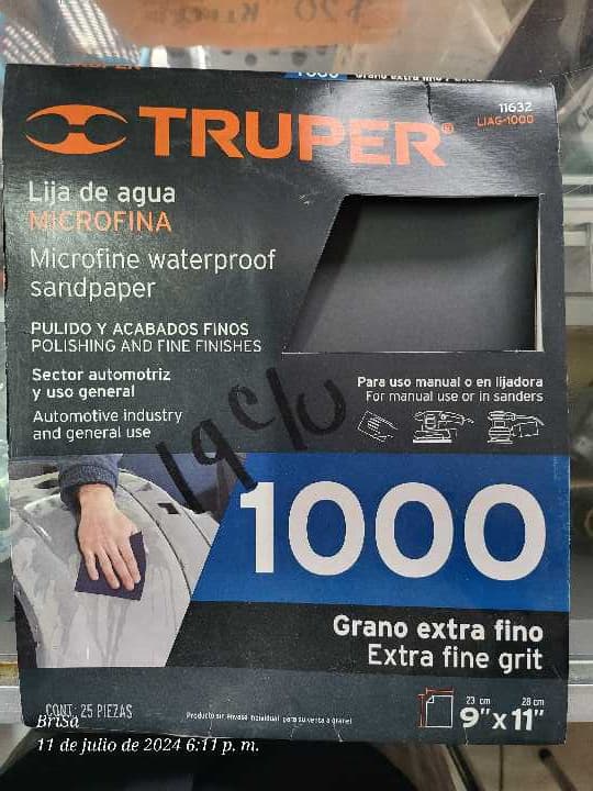 Lija de Agua 1000 Grano Extra Fino 11632