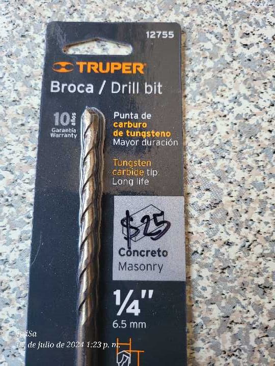 Broca para Concreto 1/4" x 6" 12755