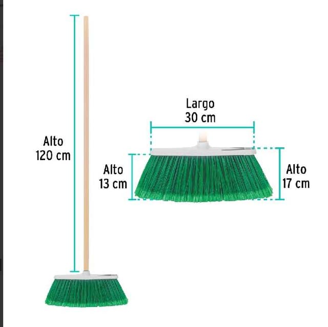 Escoba mediana tipo cepillo, cerdas de PVC 57054
