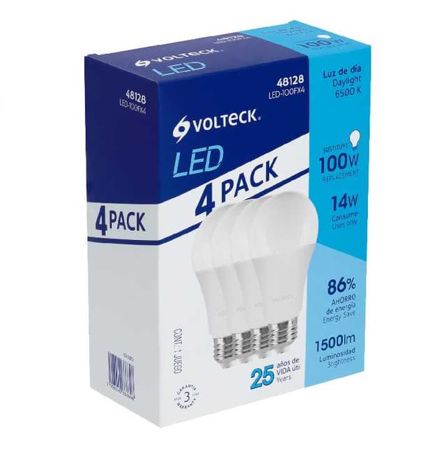 Focos de LED A19 14w pack de 4 48128
