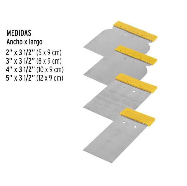Juego de 4 cuñas con mango de plástico, Pretul 24200