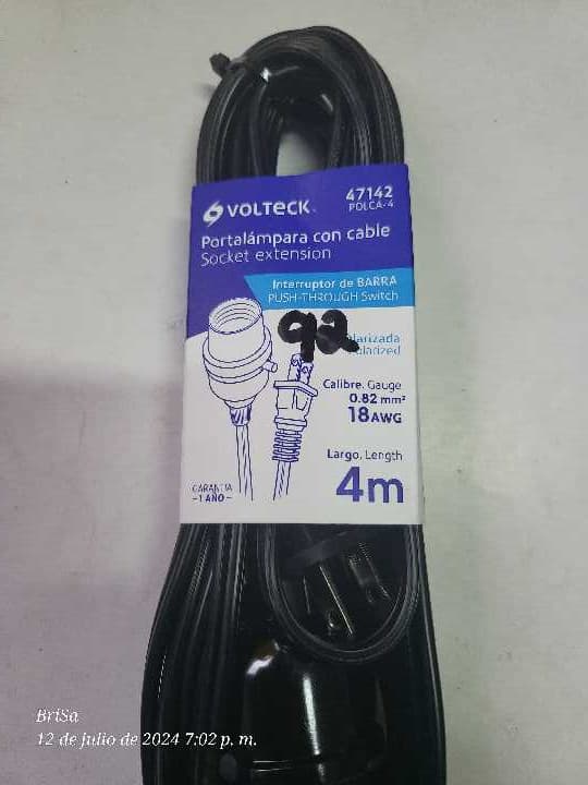 Portalampara con Cable 4m 47142