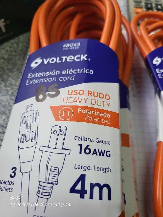 Extensión Uso Rudo Naranja 4m 48043