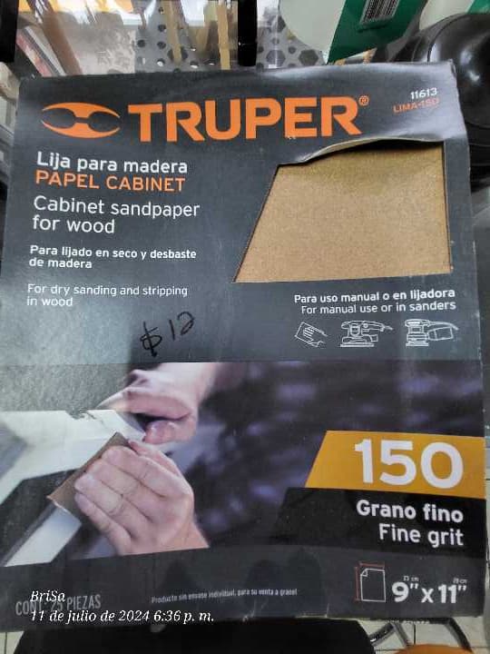 Lija para Madera 150 Grano Fino 11613